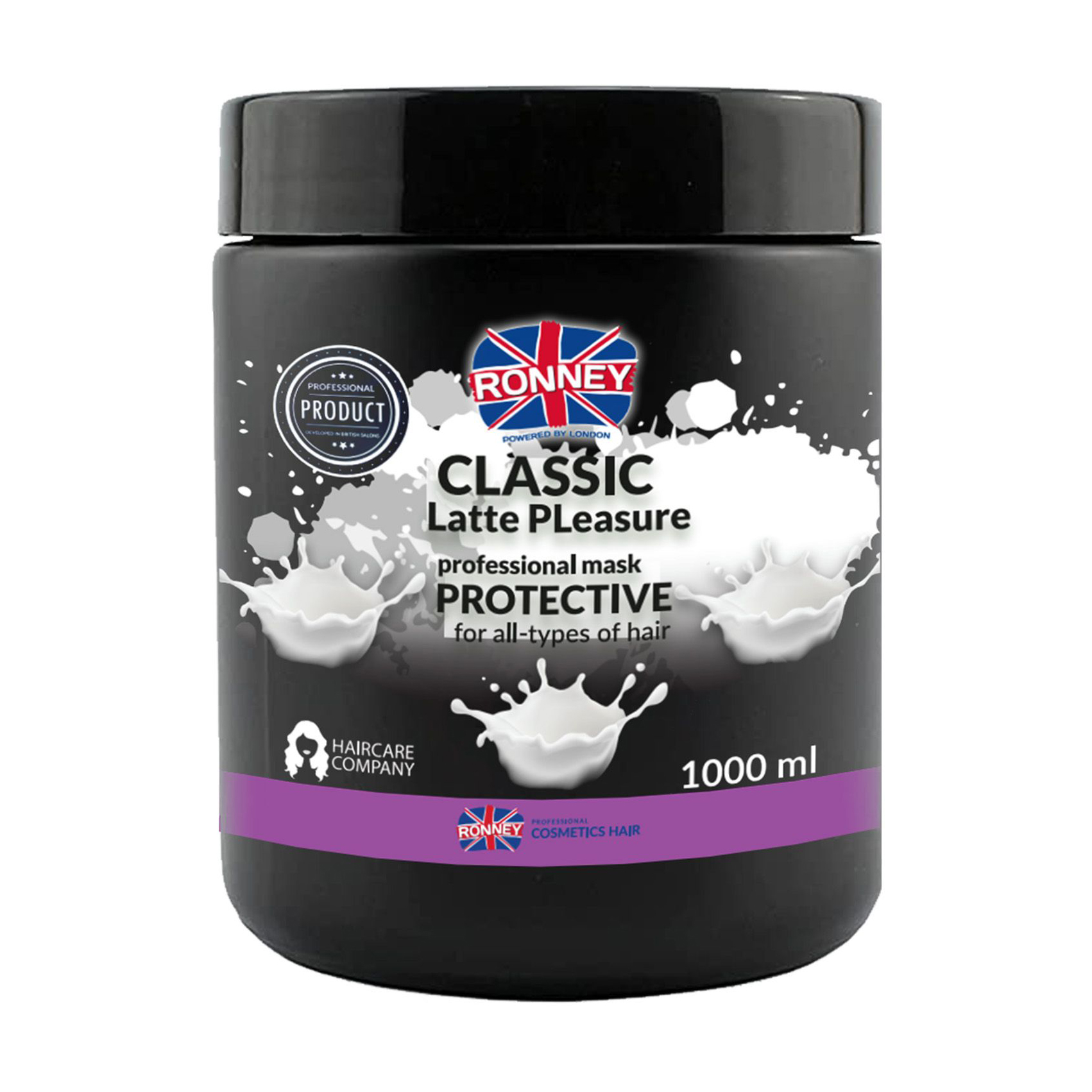 Маска Ronney Classic Latte Pleasure Protective Mask для всіх типів волосся, з протеїнами, 1 л